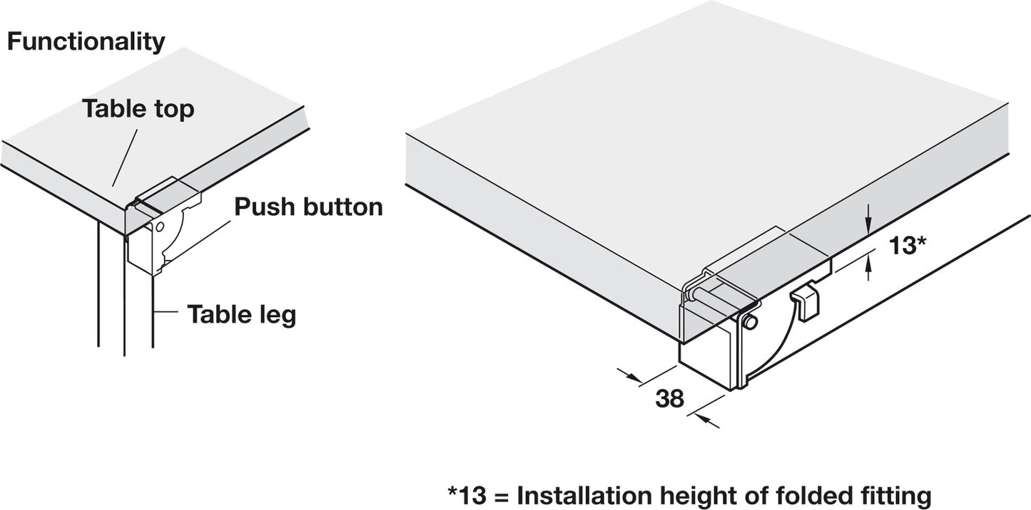 Folding Fitting, For Tables and Benches