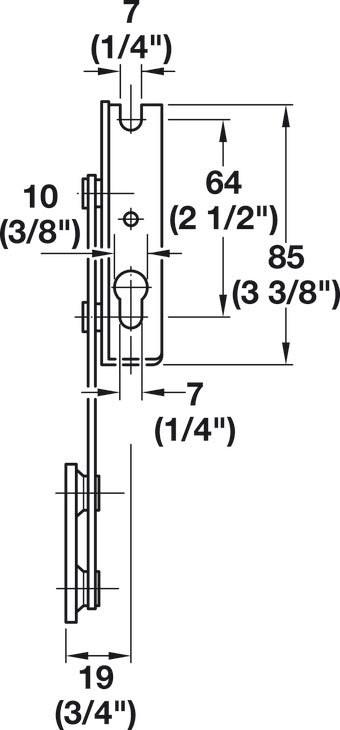Bench Seat Hinge, for Light-Weight Seat Tops, with Spring