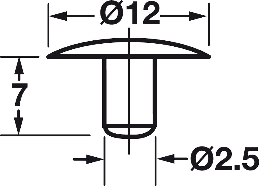 Trim Cap, Press-Fit for Confirmat Head, Ø 12 mm