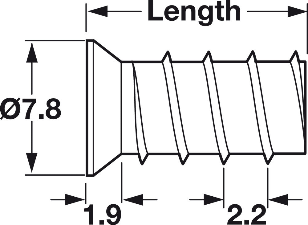 Euro screw, Häfele, Varianta, countersunk head, PZ2, steel, for screwing into wood