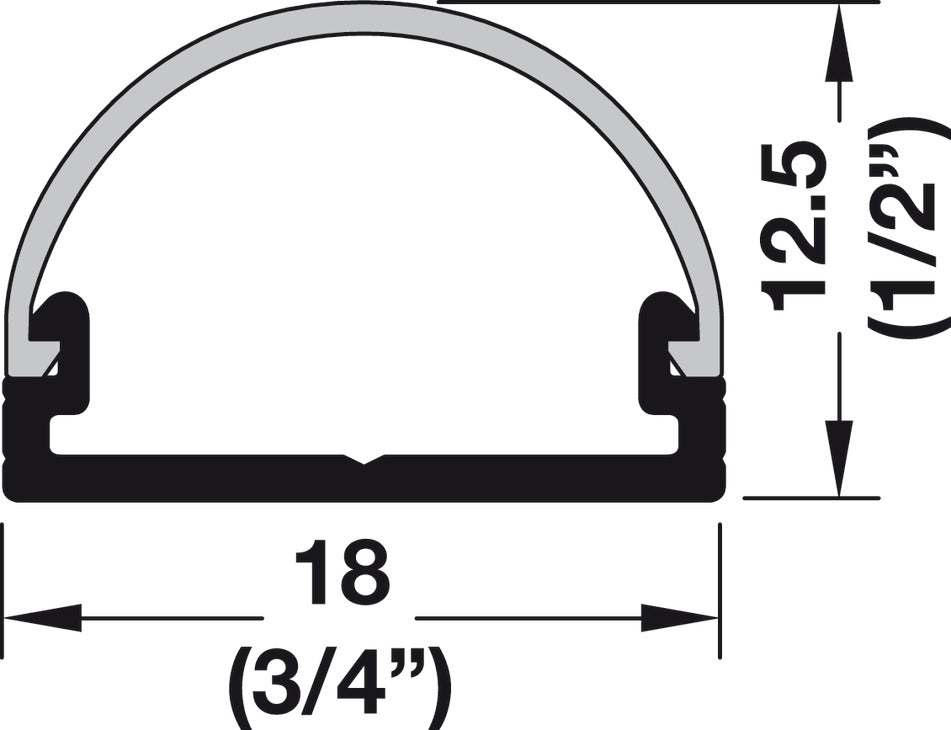 Aluminum Profile, for Loox LED Lighting, Surface Mount