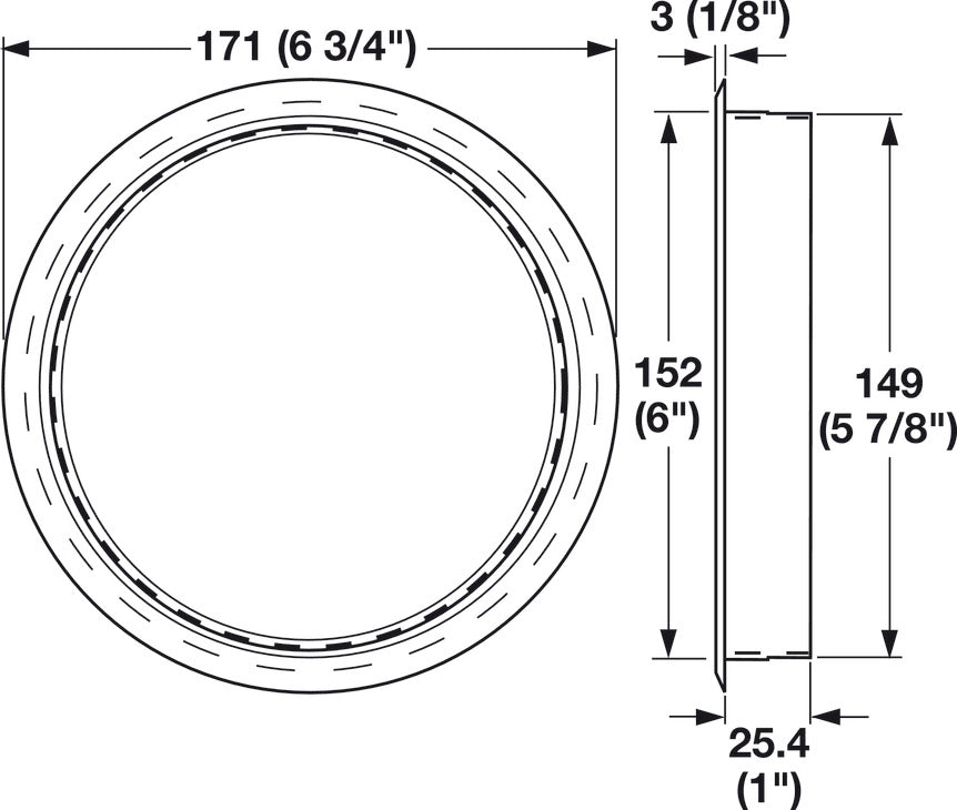 Waste Management Liner, Plastic, 152mm (6") Hole