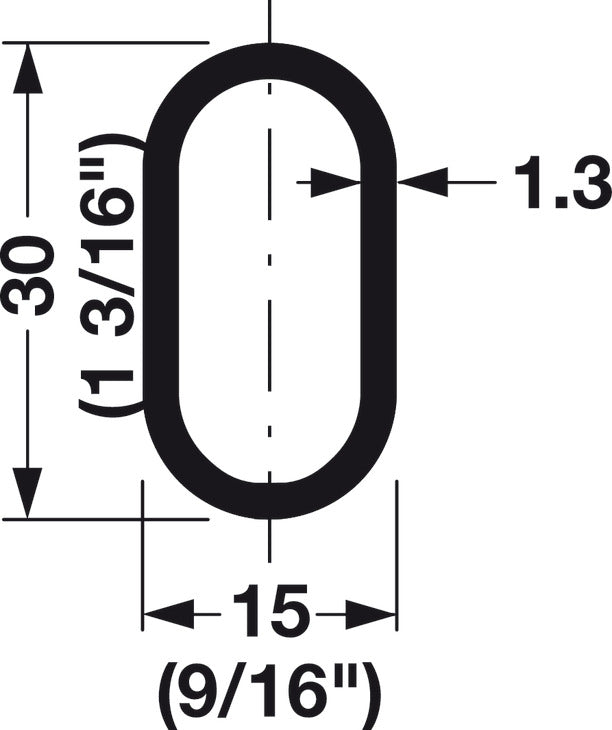 Aluminum Oval Wardrobe Tube, with Supports