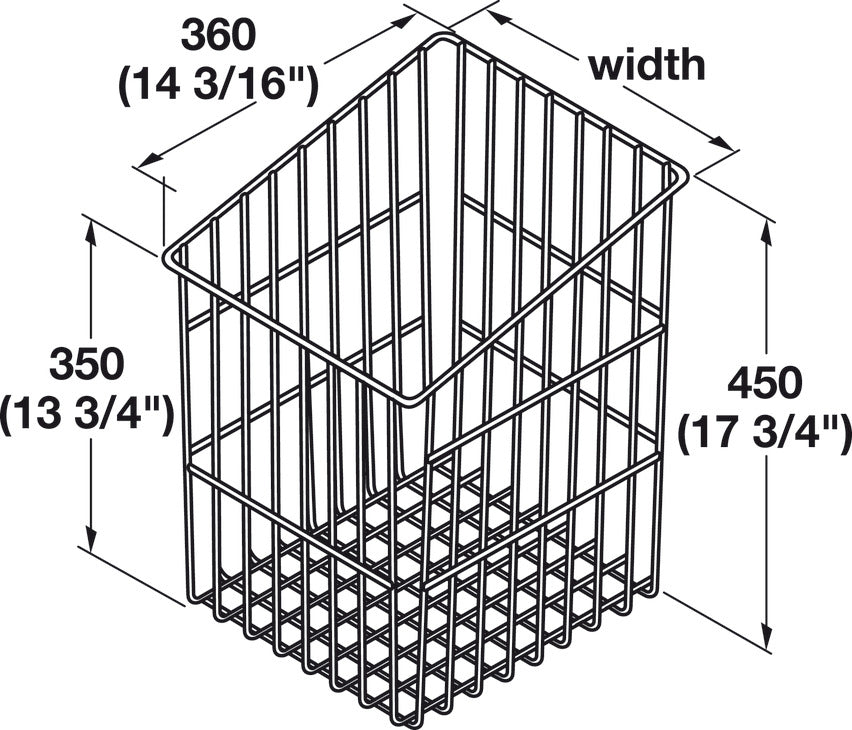 Wire Laundry Hamper, Slanted Hook-On