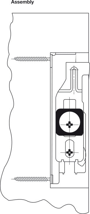 Concealed Cabinet Hanger, for Wall Rail Suspension, 143 lb. Load Capacity
