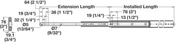 Accuride 9301E Heavy Duty Non-Disconnect Mounted Slide, Full Extension; 600 lbs Weight Capacity