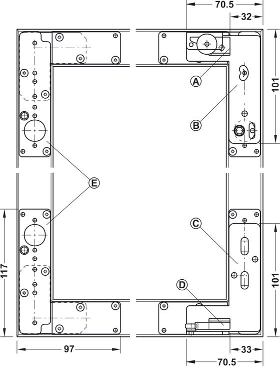 Sliding Door Hardware, Hawa Regal A 25 GR VF, set