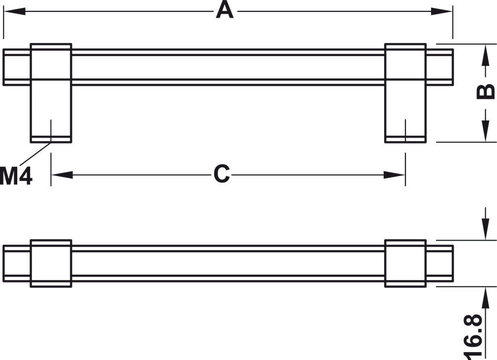Handle, Handle with base, aluminum