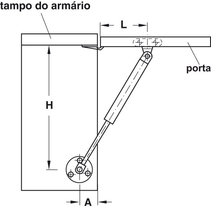 Gas Piston, for Wooden and Aluminum Framed Doors