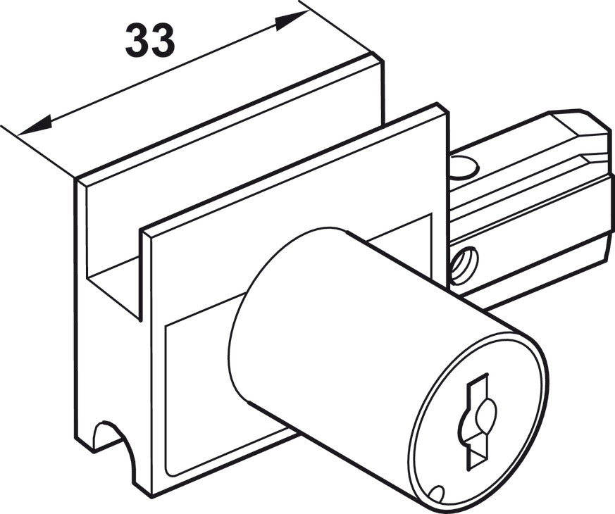 Lock housing, with Cylinder, Keyed Different