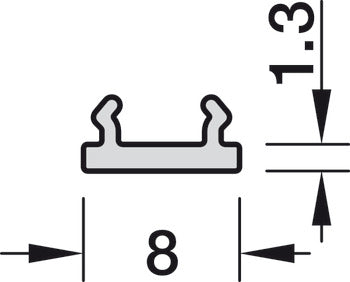 Diffuser, Häfele Loox5 for profiles for recess mounting, width (5/16") 8 mm