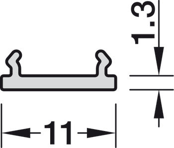 Diffuser, Häfele Loox5 for profiles for recess mounting, width (7/16") 11 mm