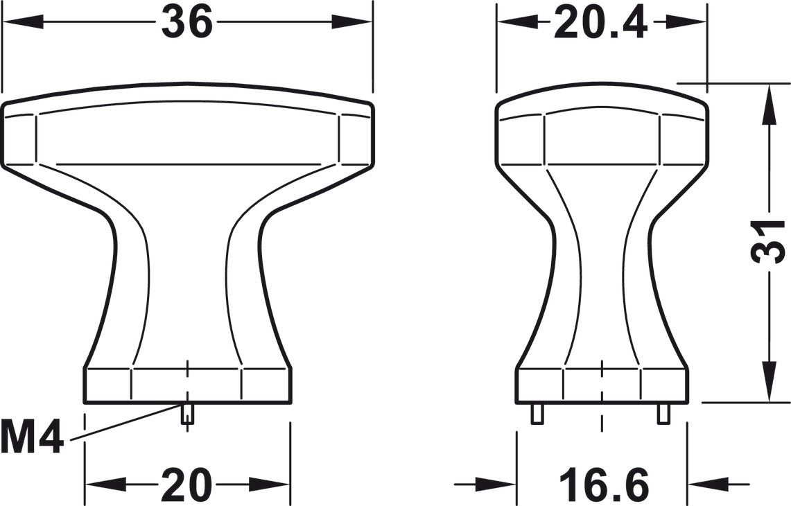 Knob, Zinc alloy
