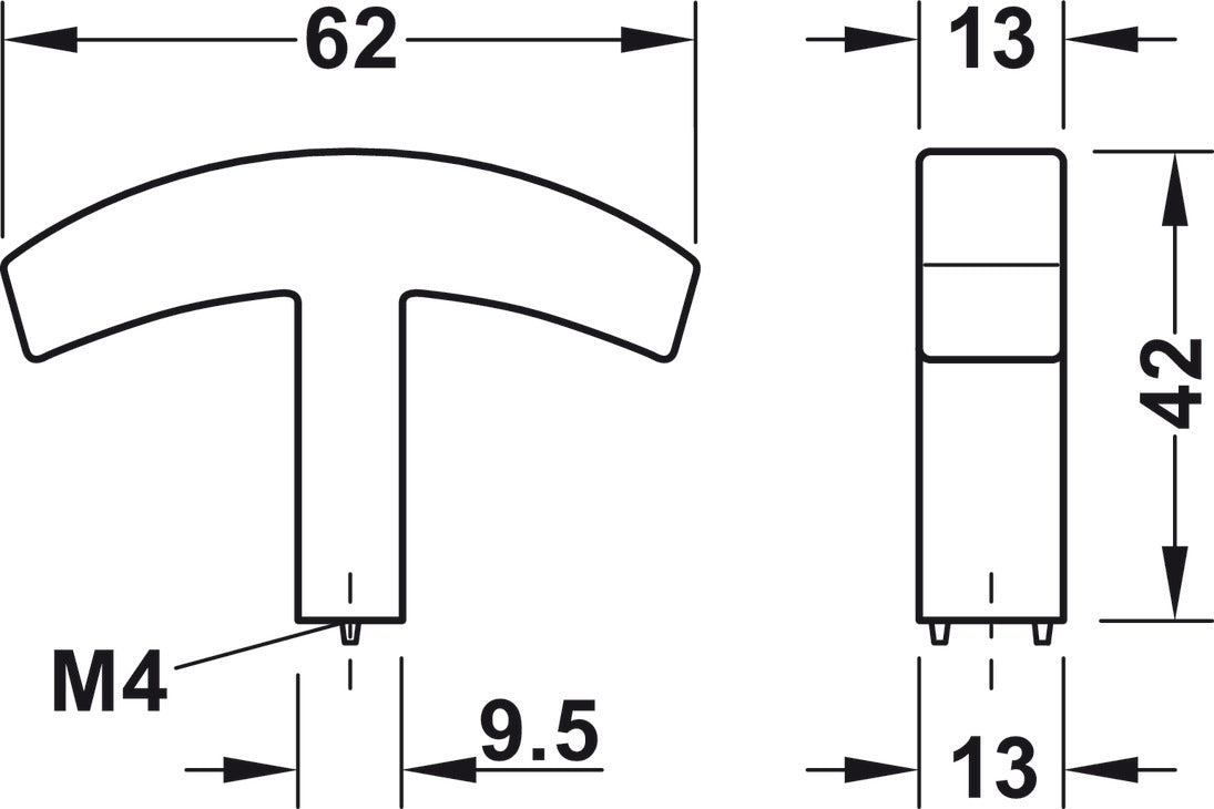 T Knob, Zinc alloy