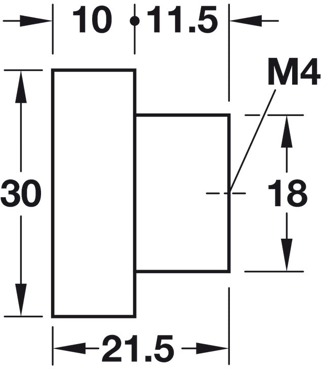 Knob, Zinc alloy, square