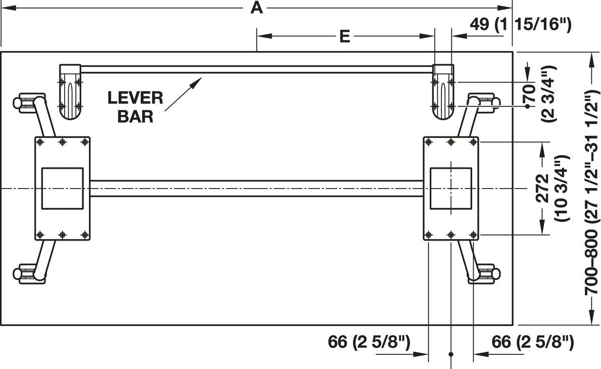 Horizontal Stretcher, Folding Table Legs