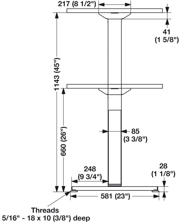 Essential Base 2, Electric Adjustable Table Base with Collision Mitigation Sensor