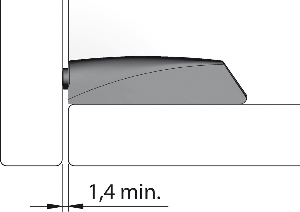 Mounting Plate, K Push Tech Concealed, Short