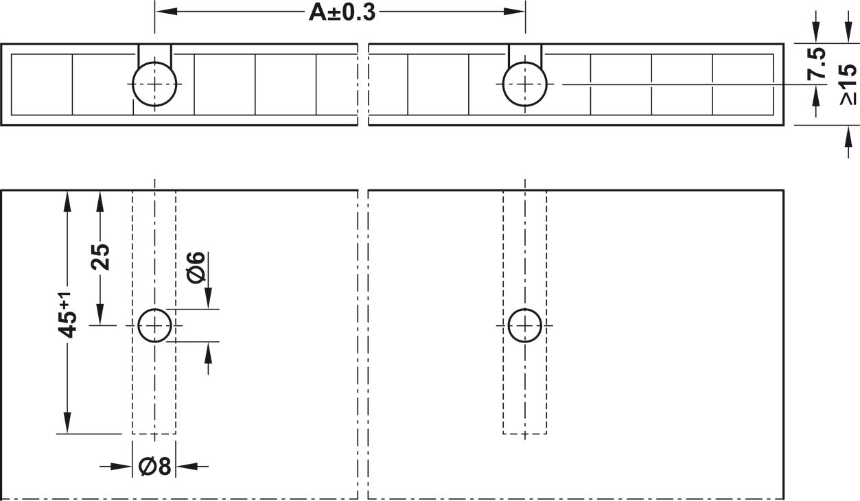 Spreading connector, Häfele Ixconnect SC 8/60