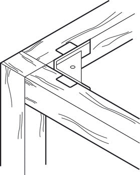Corner Bracket, Plastic, 67 x 18 mm, with Tabs
