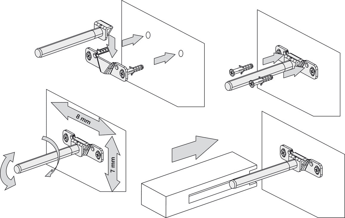 Shelf Support, with Inclination Adjustment