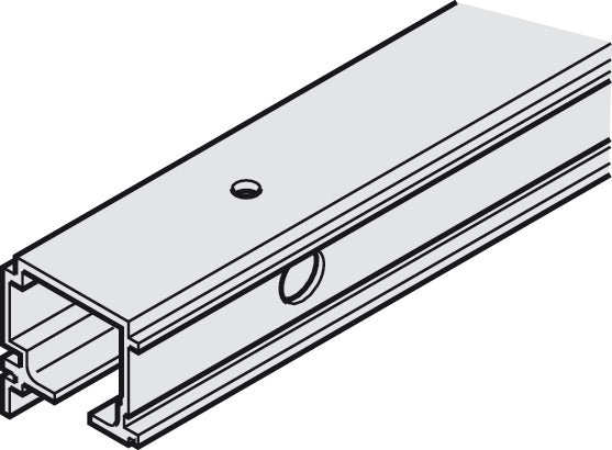 Single Running Track, Pre-Drilled, for Wall Mounting or Ceiling Installation, 39 x 41 mm (W x H)