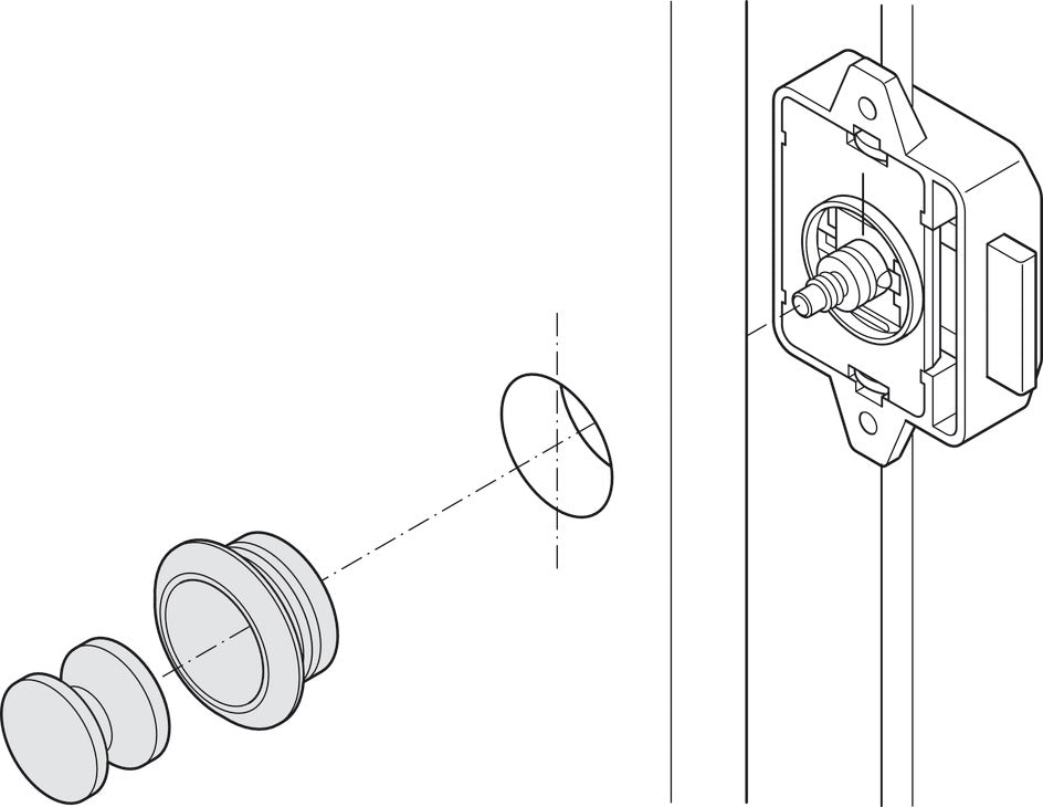 Push-Button Knob, for Push-Lock, Plastic