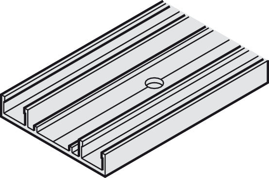 Mounting Profile, for Single Lower Running Track, Recessed, 51 x 10 (2" x 3/8")