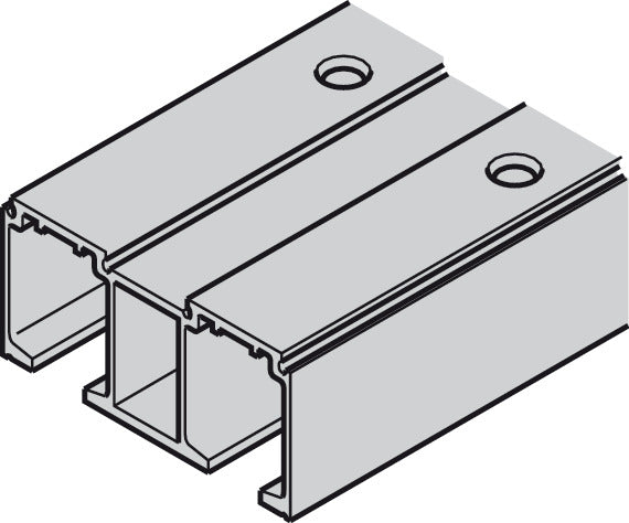 Double Running Track, Pre-Drilled, W x H: 81 x 33 mm