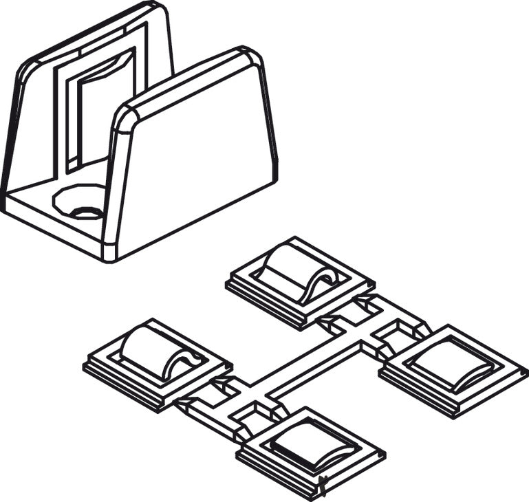 Guide/Spacer, bottom, for glass sliding doors, Hawa Clipo 35 GPK