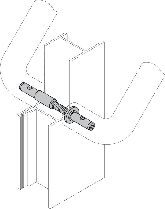 Fastener, Back to Back Mount for Glass Doors