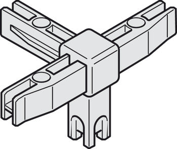 Corner joint, for multi-level shelf system, aluminum