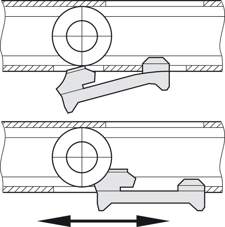 Premium Epoxy Coated Bottom Mounted Slide, Full Extension, Self-Closing, 150 lbs Weight Capacity