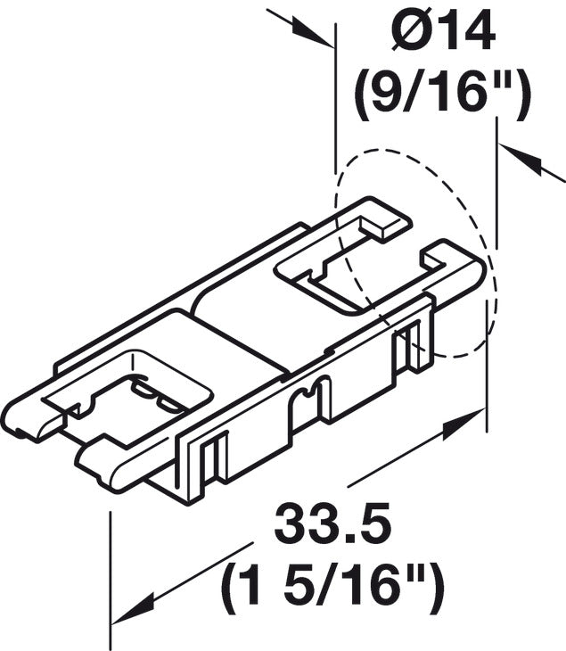 Clip connector, Häfele Loox5 for LED strip light, RGB, (3/8") 10 mm