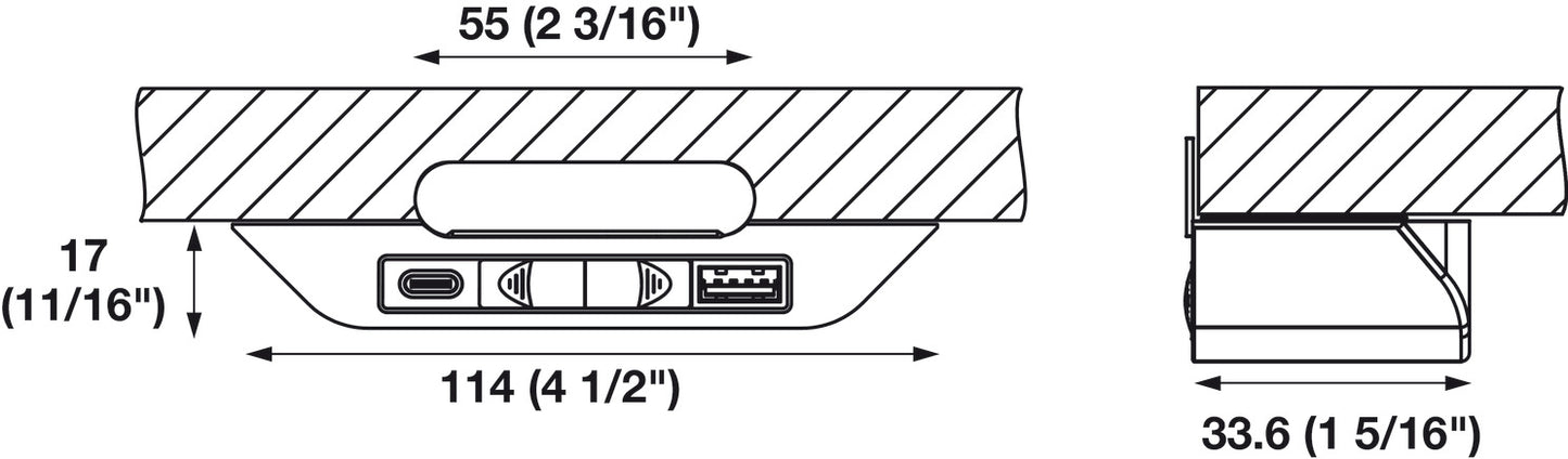 Power/Data Station, Edge Mount