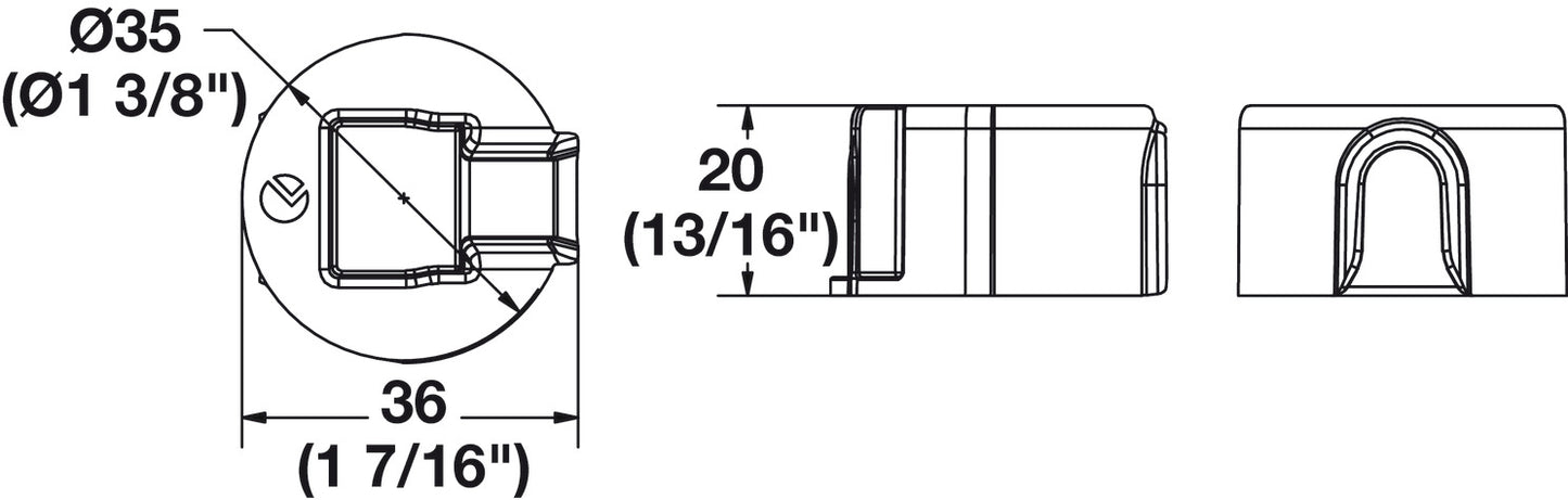 Worktop Connector, QUICK Cap, Ø35