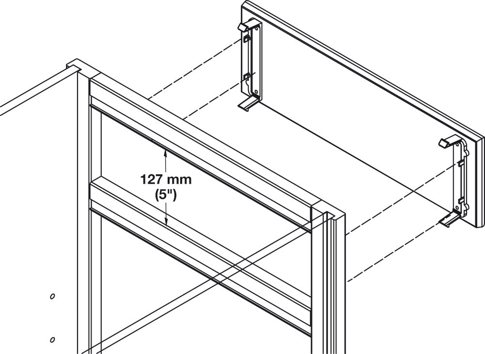 False Front Connector, For 5" Openings