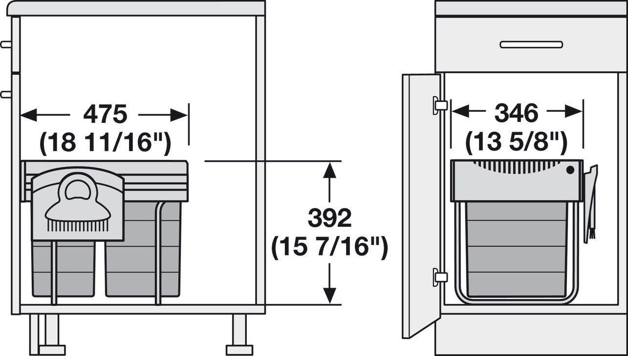 Double Waste Bin Pull-Out, Hailo Space-Saver Tandem