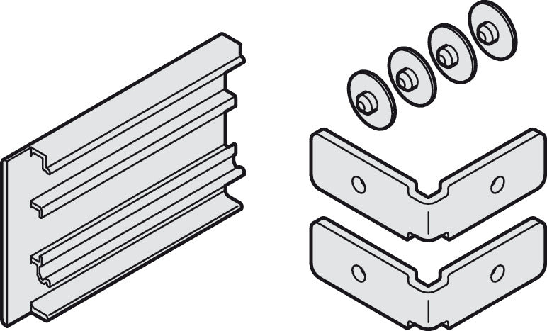 End cap set, for clip-on panel, height 40 mm
