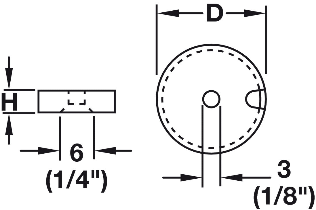 QuickClick Base, round, for glide inserts Ø 17–50 mm