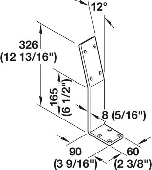 Backrest bracket, For screw fixing beneath the seat
