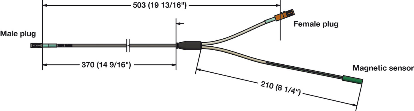 Magnetic Reed Switch, with In-Line Lead Cable