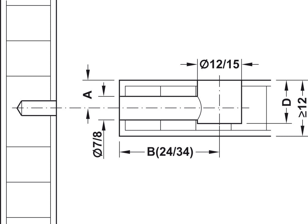 Connector Housing, Häfele Minifix 12, zinc alloy, without rim
