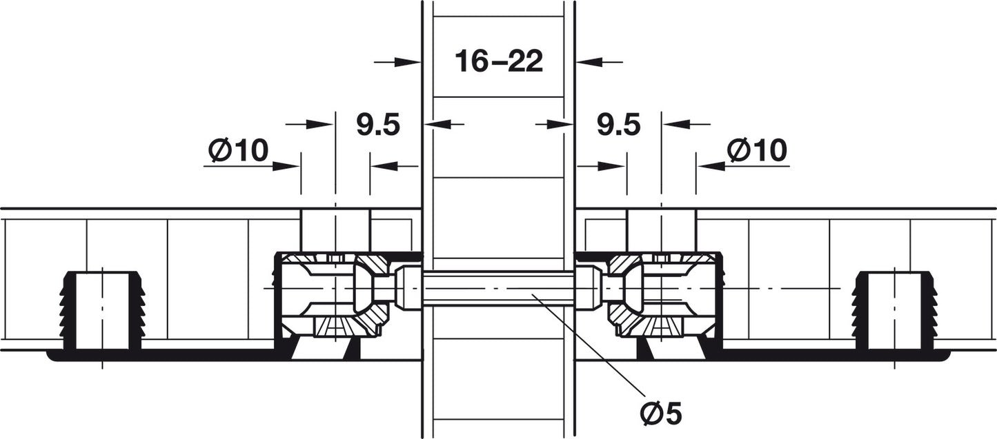 Double-Ended Bolts, Rafix 20, 5 mm Bolt Hole, 2-Piece