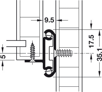 Accuride 2002 Two-Way Side Mounted Travel Slide, 3/4" Extension, 50 lbs Weight Capacity