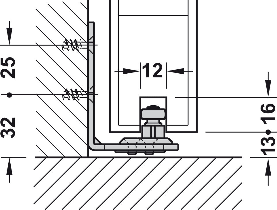 Sliding Door Hardware, Hawa Porta 60/100 HMD, Set with running track