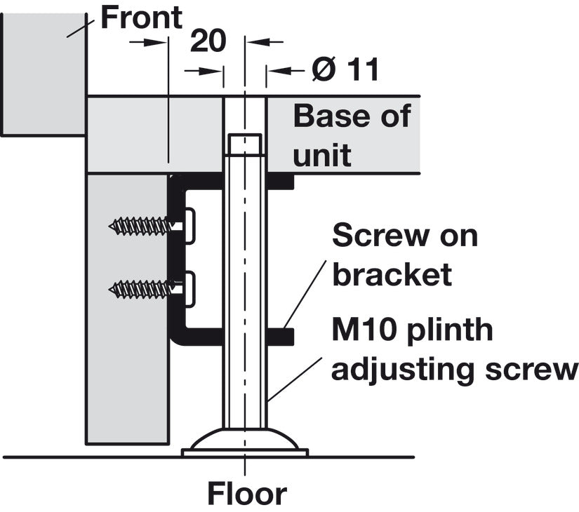Threaded Bracket, M10
