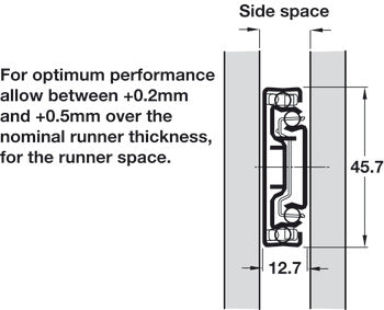 Ball Bearing Runners, Full extension, Accuride 3932 EC