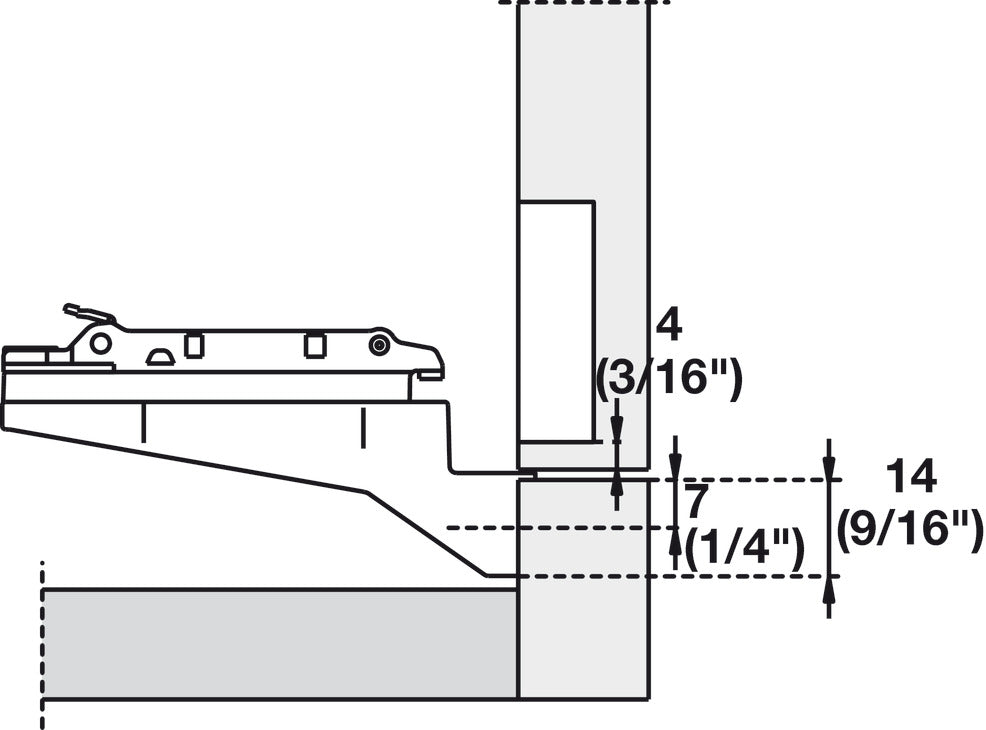 Clip Face Frame Mounting Plate, Salice, 12 mm for Inset