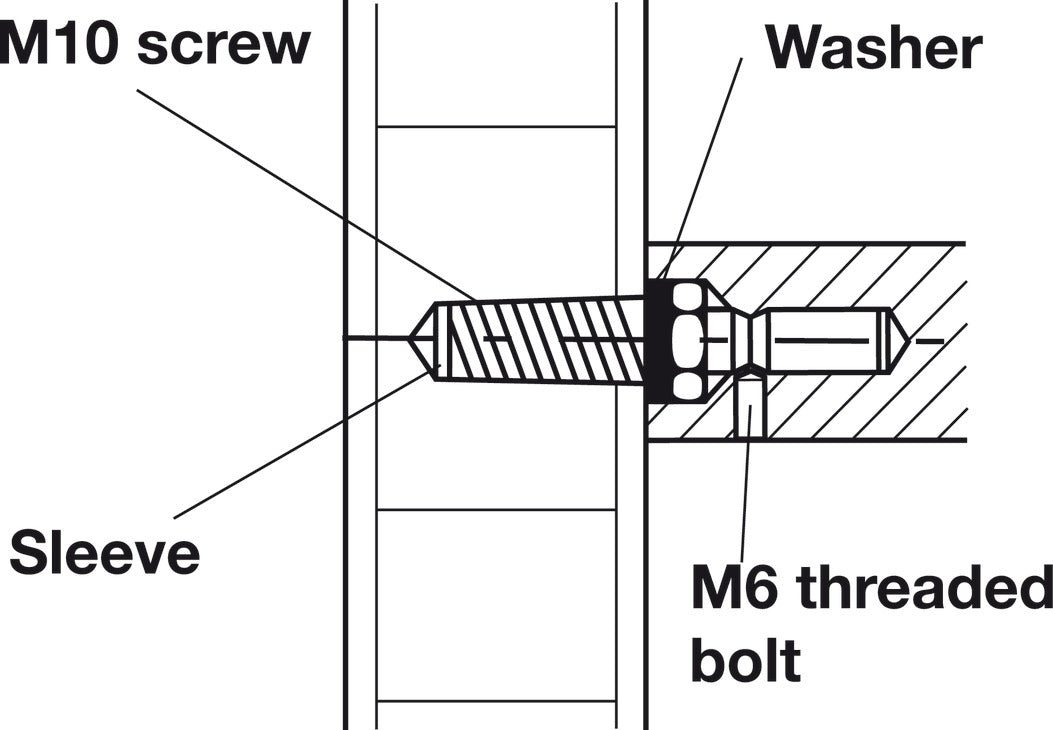 Mounting Set, One-Sided, for Pull Handles Invisible